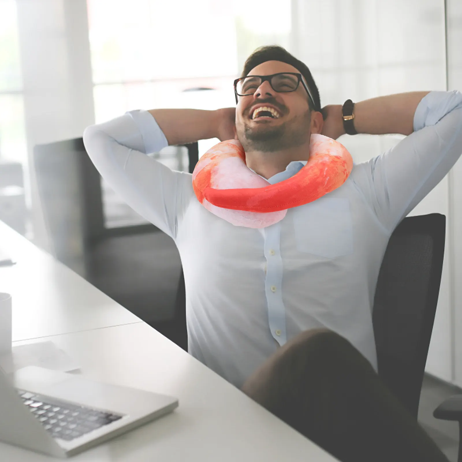 

Realistic Design Shrimp Huggable Filled Animal Pillow for Kids Playroom Car Seat Home Bed Decor Present Shrimp