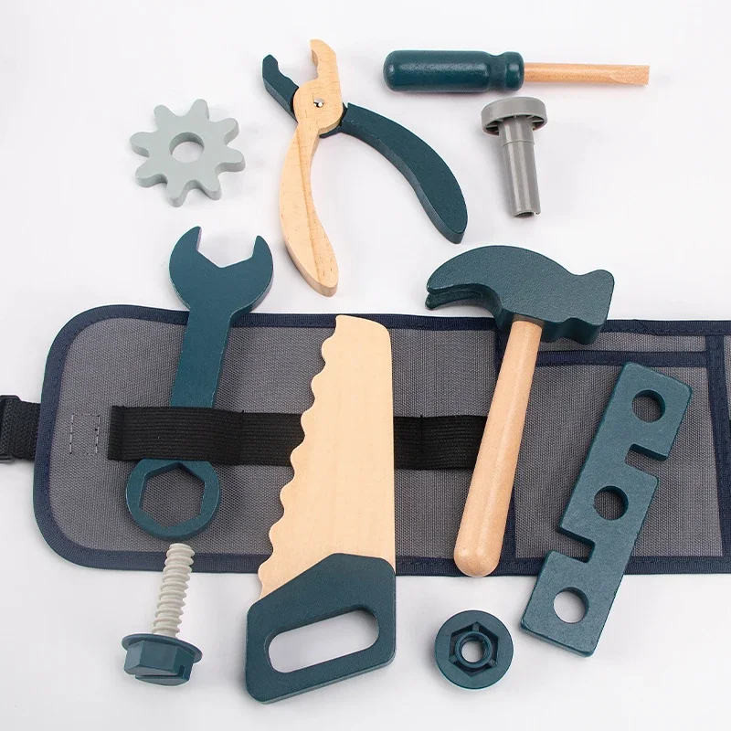 Kinder Spielzeug Simulation Reparatur Werkzeuge Set für Jungen Sichere Holz Kinder Wartung Werkzeuge Schraubendreher Hammer Zange