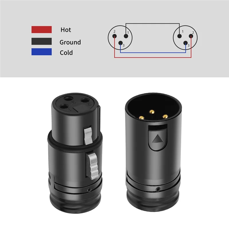 Suitable Male & Female Compact XLR Microphone Solder Adapter Adjustable 90° Right Angle 3Pin XLR Solder Connector 3 PIN XLR Ends