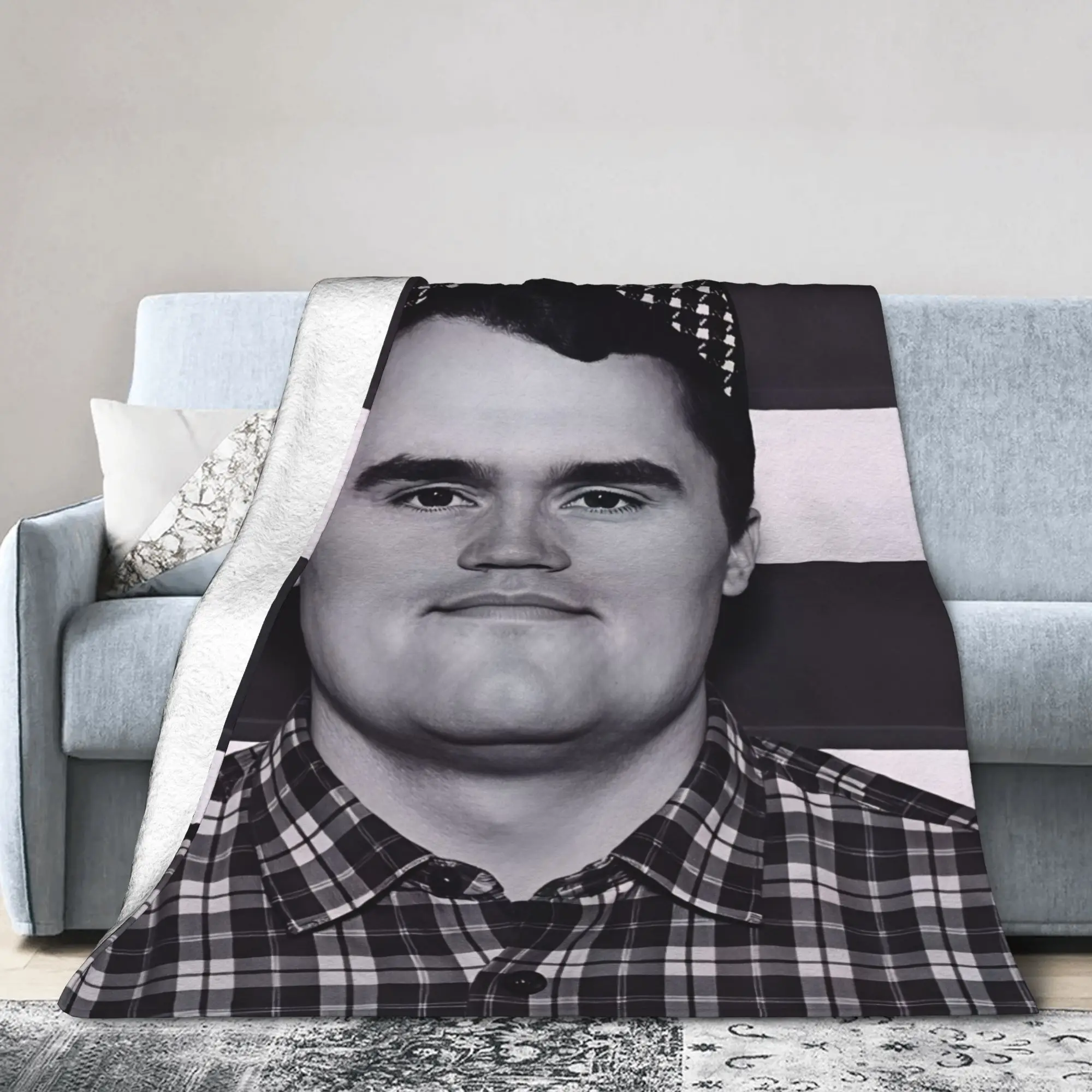 Warm Comfy Throw Blanket Travel Car Charlie Kirk Retro Check Cap Blanket  Flannel Bedspread For Bedroom Novelty Sofa Bed Cover