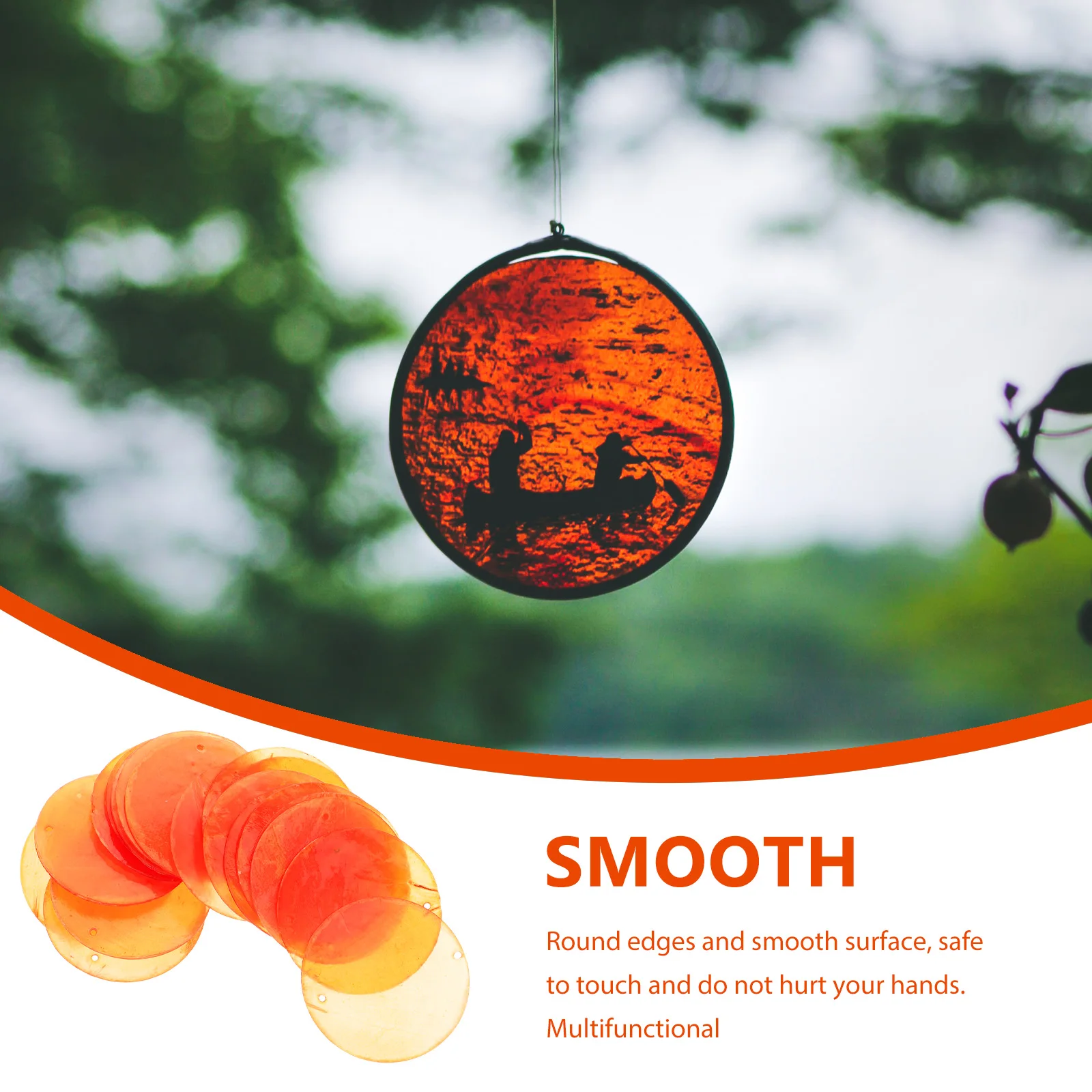 

100Pcs Shells Pieces Round Natural Polished Slices DIY Jewelry Making Pendant Accessories for Wind Chime Dream Catcher Craft