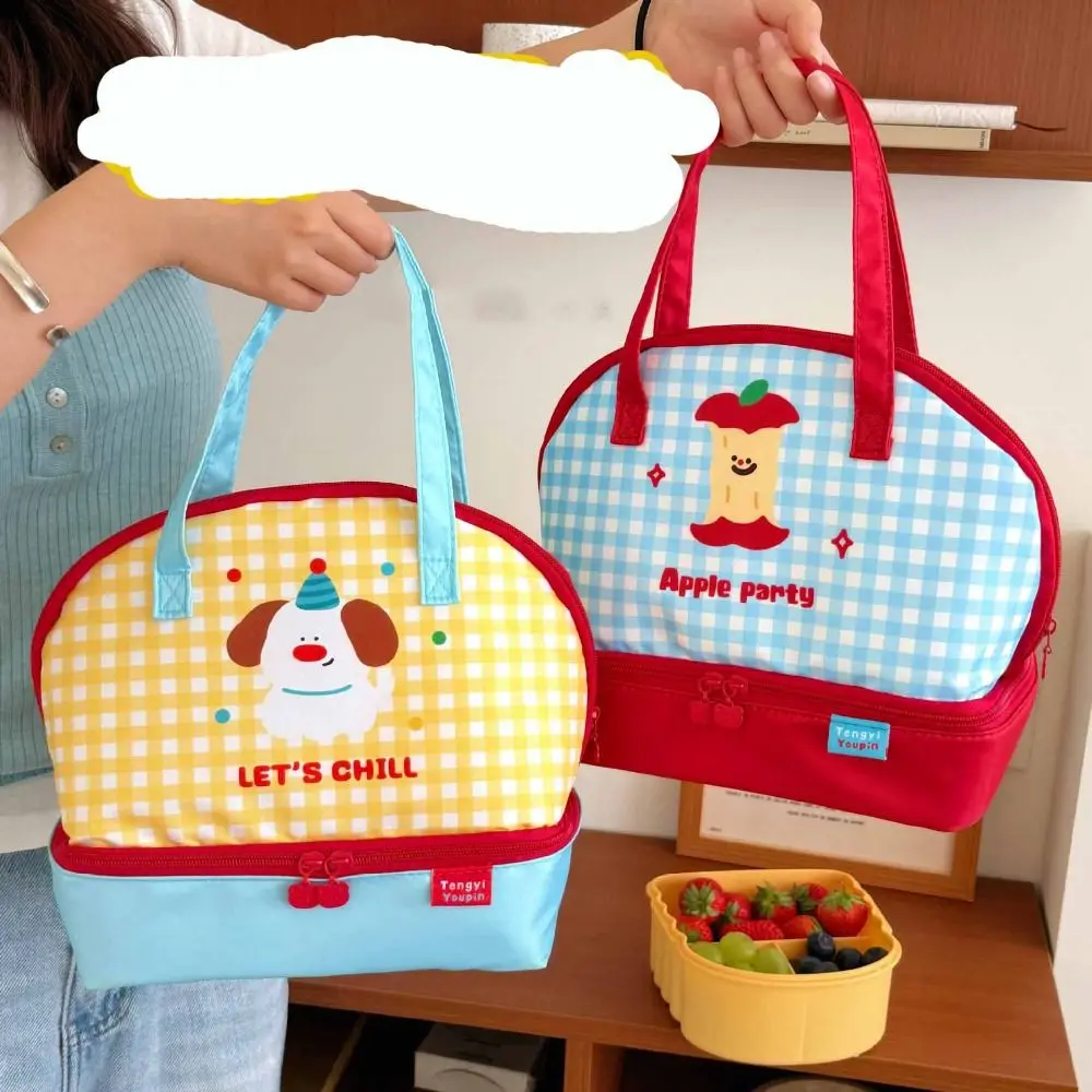 Cartoon Cartoon Cat Lunch Bag Large Capacity Lightweight Korean Style Handbag Insulated Tote Bag Handheld Bag Small Tote Bag
