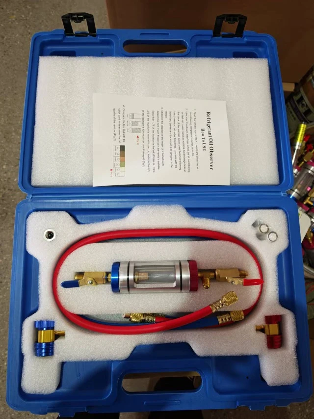 

Automotive air conditioner, refrigerated oil filter tool set, oil dispenser, free-to-remove tool