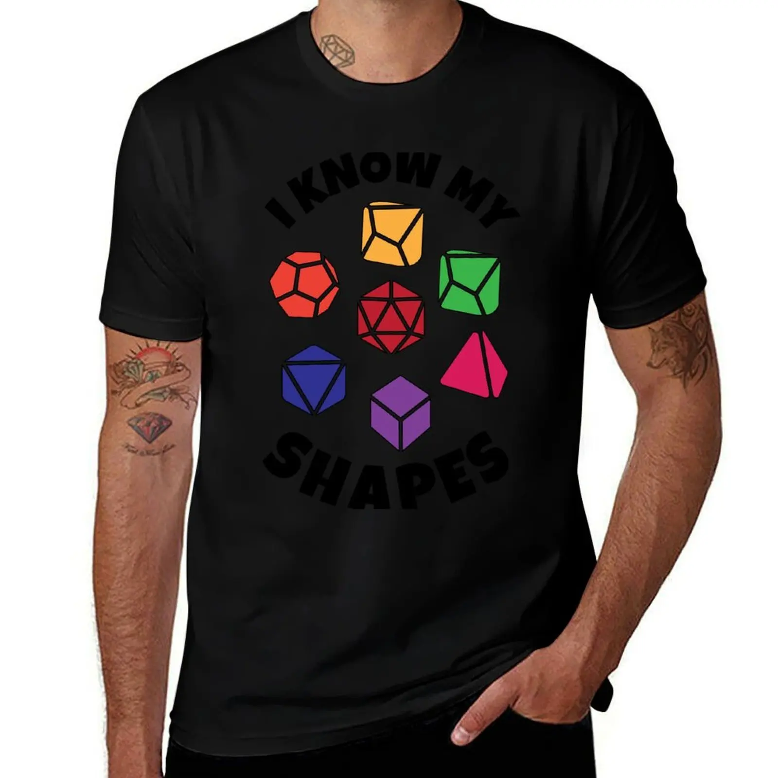 D&D Kids or Baby I Know My Shapes with Polyhedral Dice T-Shirt Plus Size Street Style Tee