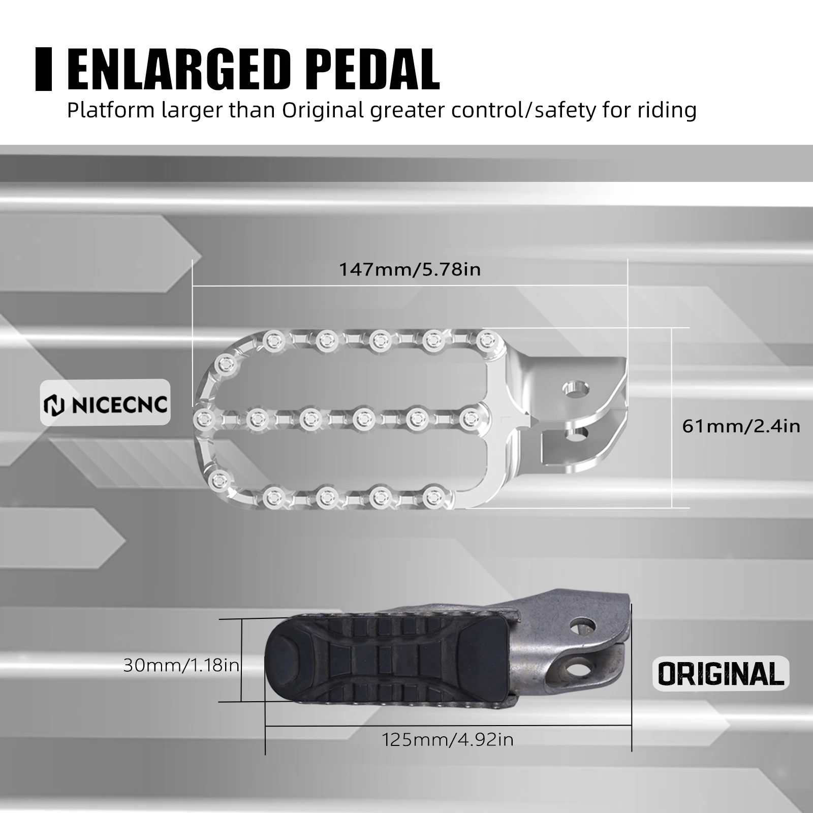 NICECNC Hintere Bremshebel-Pedale mit breiten Fußrasten für BMW R1250GS R 1250GS R1250 GS 2019-2023 2022 2021 R1200GS 2013-2018 – Detail 29