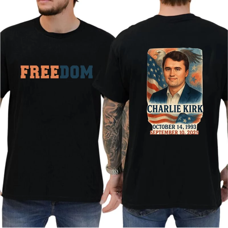 

Charlie Kirk Freedom Shirt Charlie Kirk T-shirt Human Rights Tee Oversize Shirt Fpr Men Women Cotton T-shirt Loose Freedom Tee