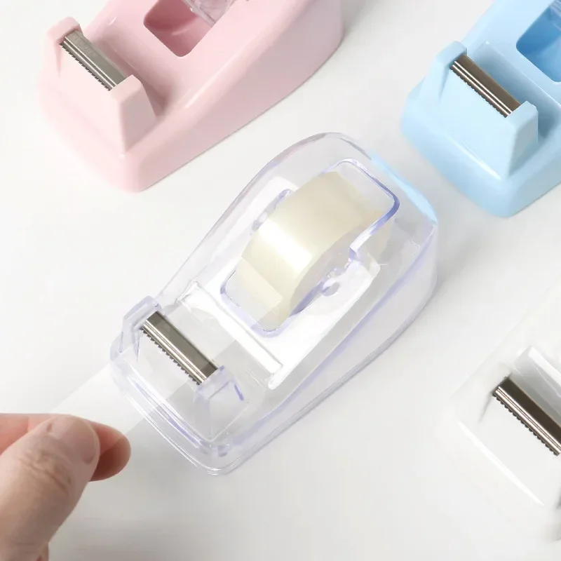

1Pc Morandi Color Tape Cutter Plastic Dispenser Office Desktop Holder Office Supplies Kawaii Eight Colors Available