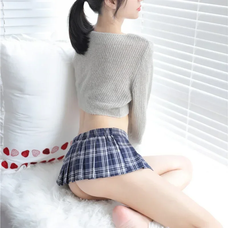 Japonský styl pro ženy, sexy školačky, cosplay, roztleskávačky, kostkované, noční klub, super mini skládané roztomilé dámské krátké mini sukně - náhled 6