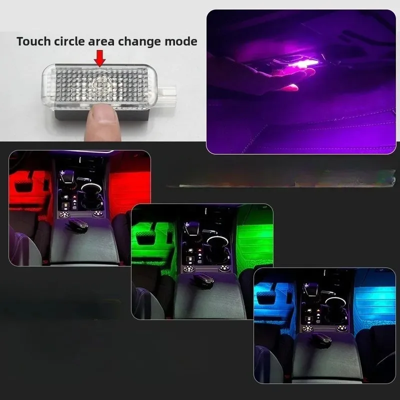 RGB LED سيارة فوتويل جو مصباح ديكور داخلي ضوء حثي اللمس متعدد الأوضاع لأودي #6