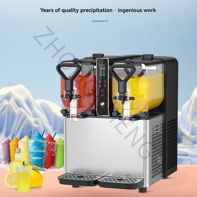 4Lx2 Two Cylinder 220v Smoothie Cold Drink Large Capacity Beverage Juice Self-service Slush Machine Single Double
