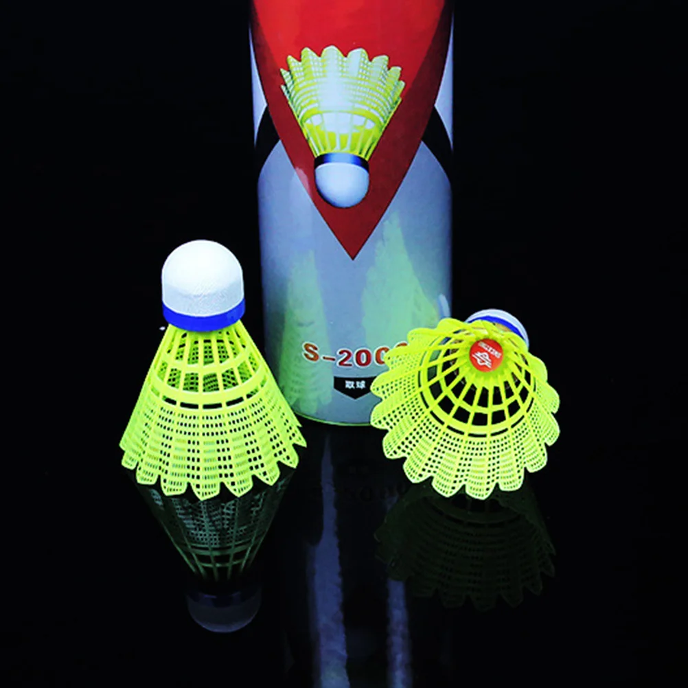 

6Pcs Training Shuttlecock High Stability Strong Resistance Good Elasticity Lightweight Nylon Balls Yellow Children Shuttlecock