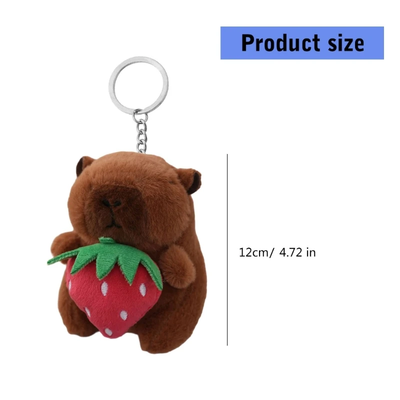 Cartoon Plush Keyring Capybara Ornament Carkey Pendant Women Purse Decoration Drop shipping