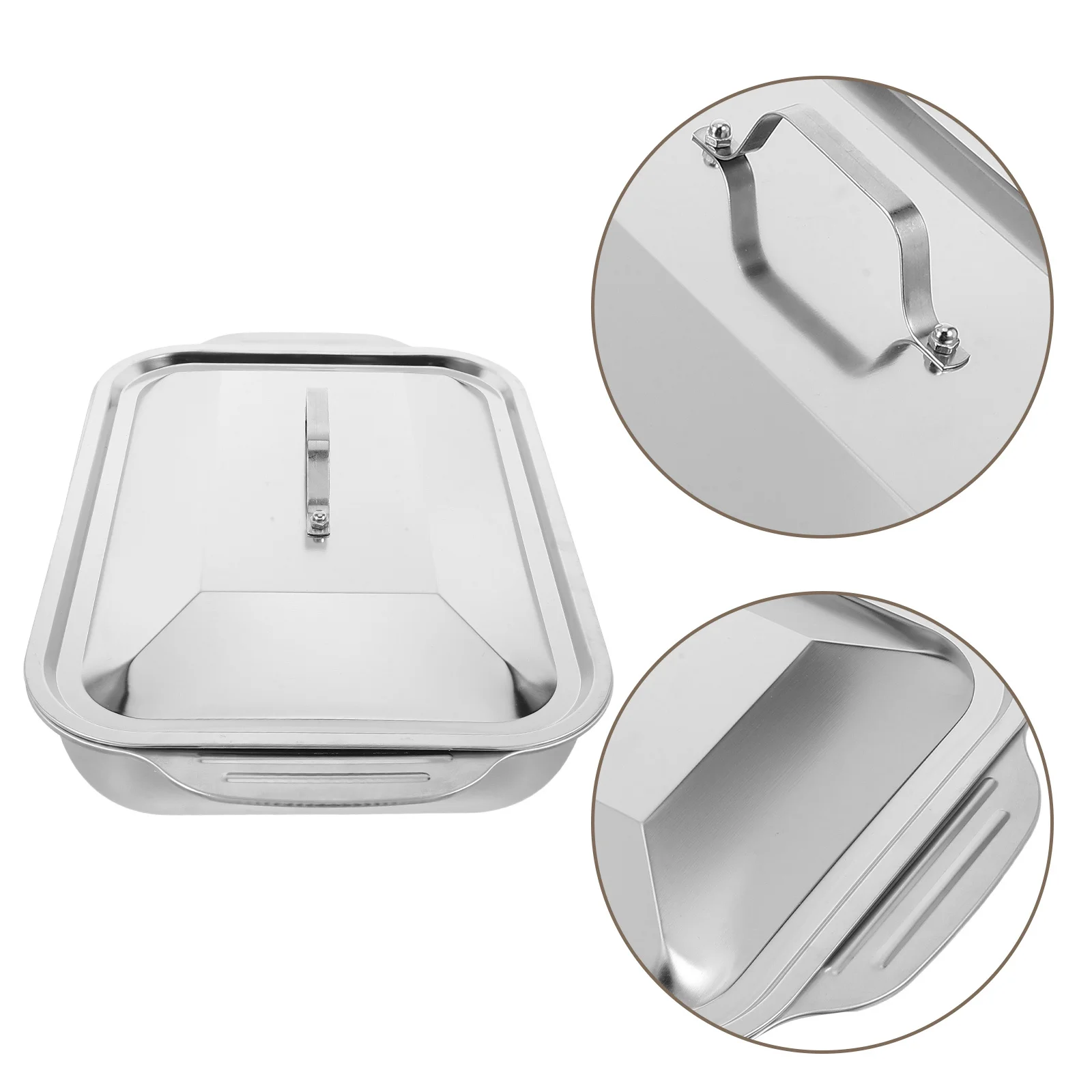 

1 Set Stainless Steel Roasting Pan Deep Rectangular Baking Tray For Fish Grilling Meat Pizza Turkey Oven Cooking Kitchen Use