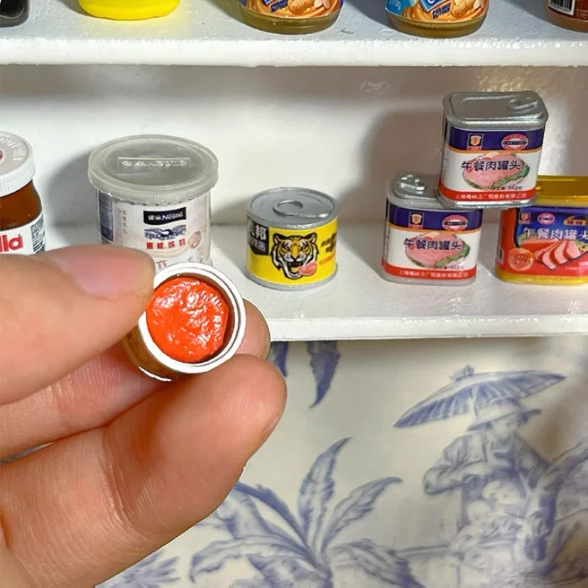 Doll House Miniature Kitchen Salad Dressing Tomato Bolognese Bean Curd Model Mini Snack Milk Black Tea Chocolate Diy Accessories