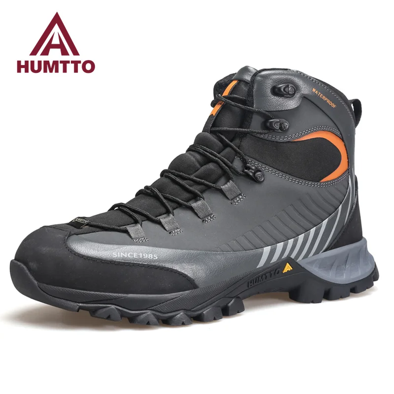 

HUMTTO Work Boots for Men 2023 Winter Platform Rubber Waterproor Ankle Boots Outdoor Men's Sneakers Luxury Designer Safety Shoes