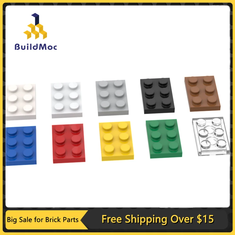 10Pcs MOC Parts 3021 Plate 2 x 3 Compatible Bricks DIY Assmble Building Blocks Particle Kid Brain Toy Gift