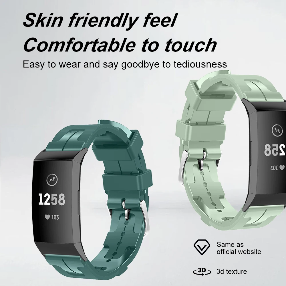 Ремешок для часов Fitbit Charge3 Charge4 Charge5 тканый узор силиконовый быстросъемный мягкий ремешок для умных часов для мужчин и женщин