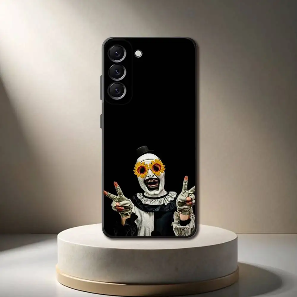 Capa de telefone engraçada A-Art the C-Clown para Samsung Galaxy A 73,72,51,53,52,71,22,5G,Note,J7,8,9 Capa preta macia