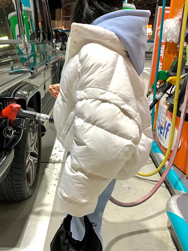 Korean Style Removable Sleeve Bread Coat down Jacket Outerwear Warmth Spring Autumn Winter Women's Fashion Casual Streetwear