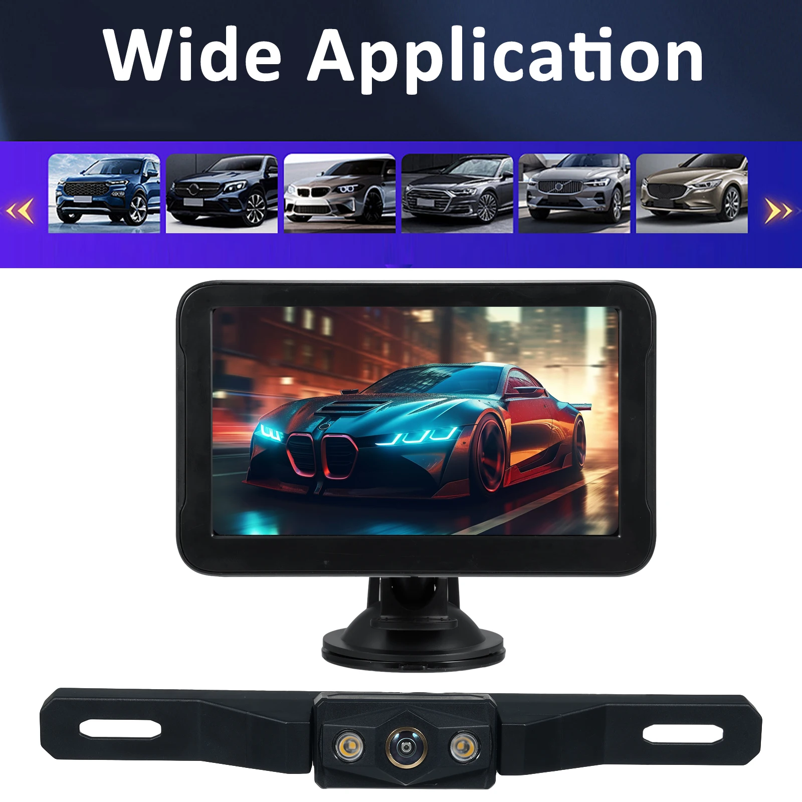 Backup Camera 7 Inch 1080P Rear View Camera with Color Image Night Vision Function IP69 Waterproof for Cars Tractors