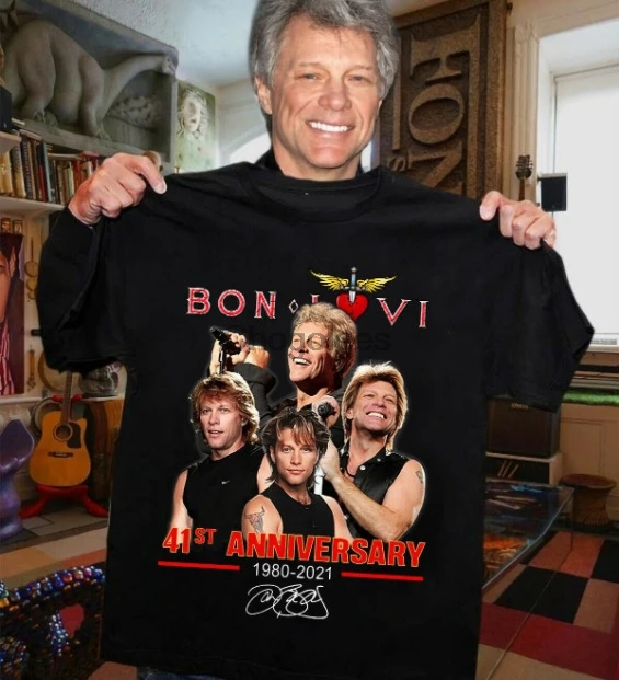 Bon-Jovi 41st Anniversary Rock Singer Fan Gift Men Women Unisex T Shirt S-5XL