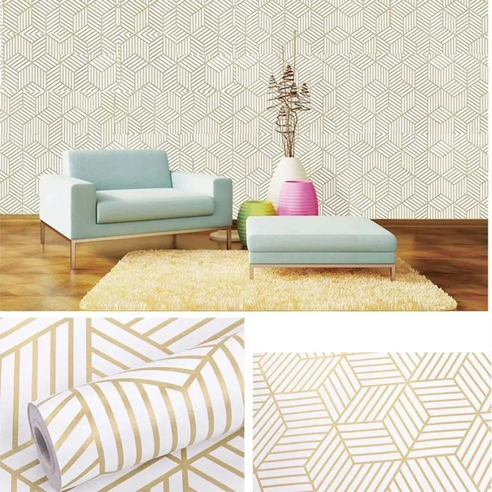 45cm PVC Wall Stickers Decoration Adhesive Wall Wallpaper Waterproof and Oil Resistant Anti Fouling Geometric Patterns Home Room