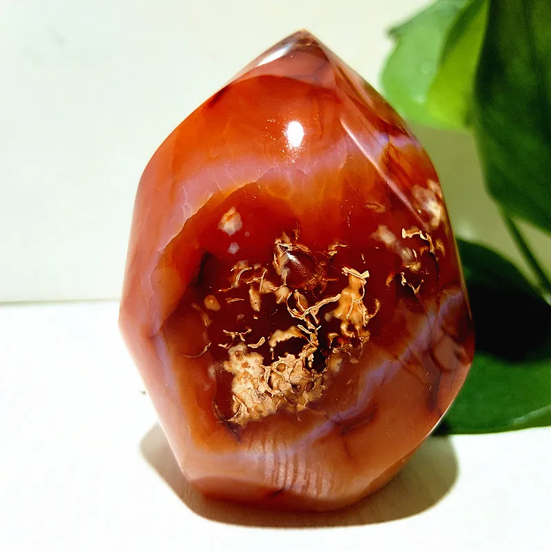 Natural Stone Red Agate Flame Crystal Lce Cream Torch Meditation Spiritual Energy Healing Feng Shui Crystal Room Decoration