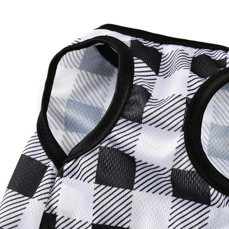 Pet Summer T-shirt Cat Breathable Vest Clothes For Small Medium Dog Cats Soft Cozy Plaid Print Kitten Coat Chihuahua Pug Costume