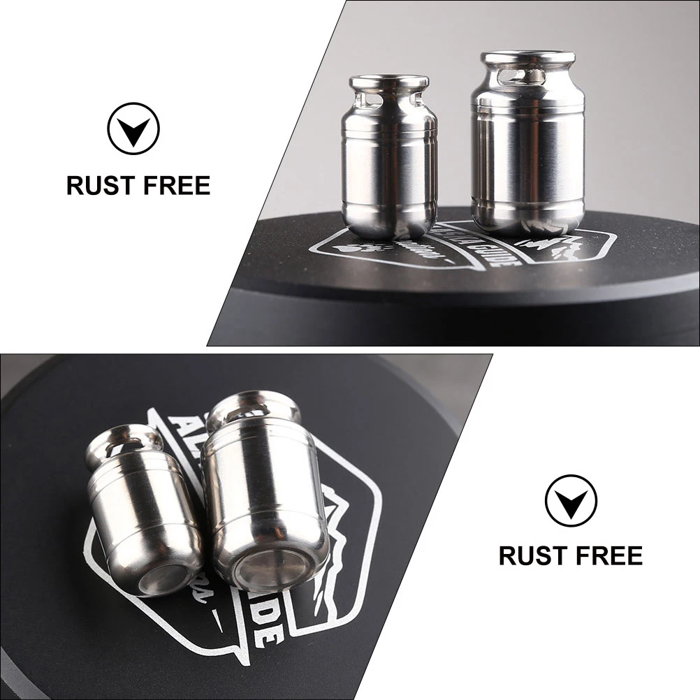 

High-Precision Waterproof Titanium Keychain Container Portable Mini Holder For Pills Capsules Emergency Items Outdoor