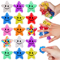5/10/20Pcs Pentagram Smiling Face Squeeze Ball Stress Relief Pinch Sensory Toys Parent-Child Interaction Birthday Party Favors