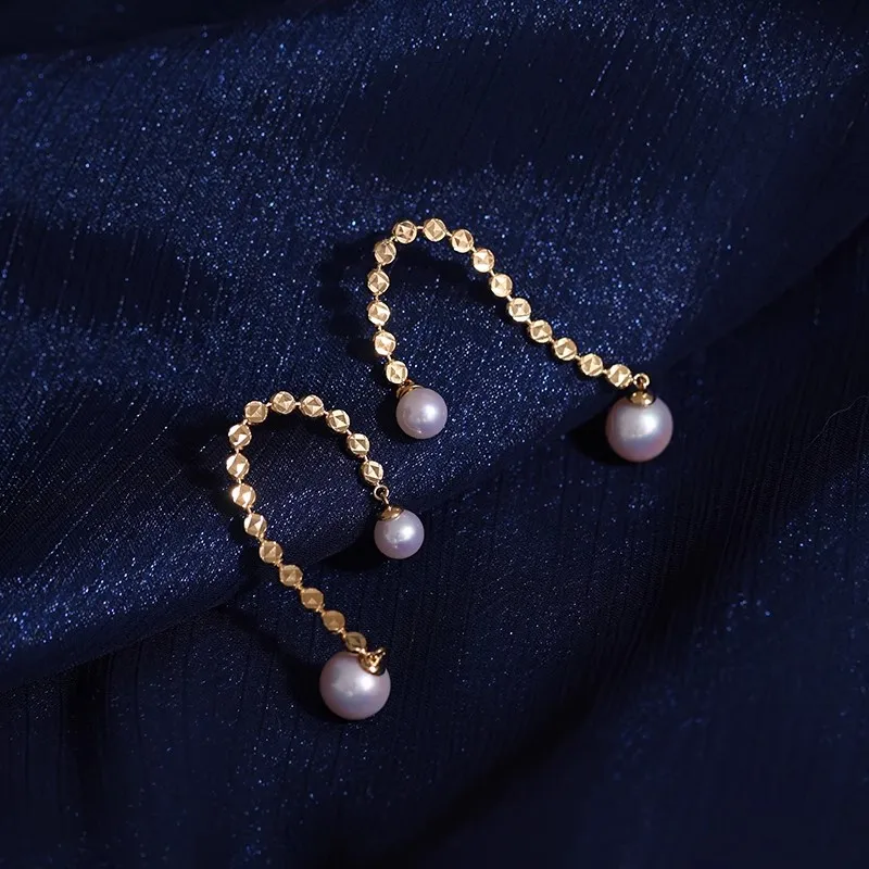 

MeiBaPJ 6-7mm & 9-10mm Natural Round Pearls Fashion Drop Earrings 925 Silver Fine Wedding Jewelry for Women