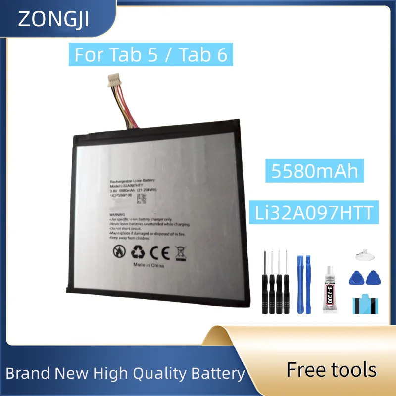 

New Battery Li32A097HTT 5580mAh Replacement Battery For Tab 5 / Tab 6 Tablet Batteries+ Free tools