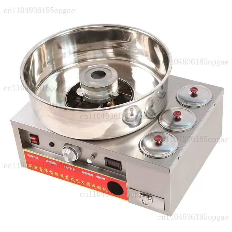 Commercial Marshmallow Machine Stainless Steel Gas Cotton Candy Maker DIY Candy Floss Machine Fancy Brushed Spun Sugar Machine