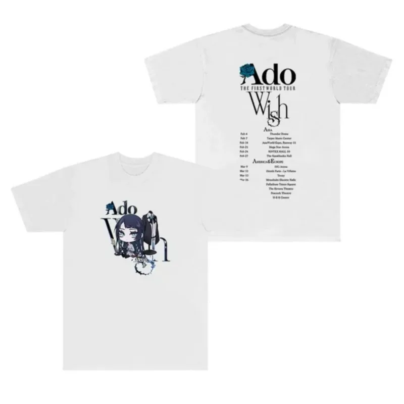 Ado Wish Merch The First World Tour T-Shirt Unisex For Women/Men Summer Casuals Short Sleeve Tee Fashion Streetwear