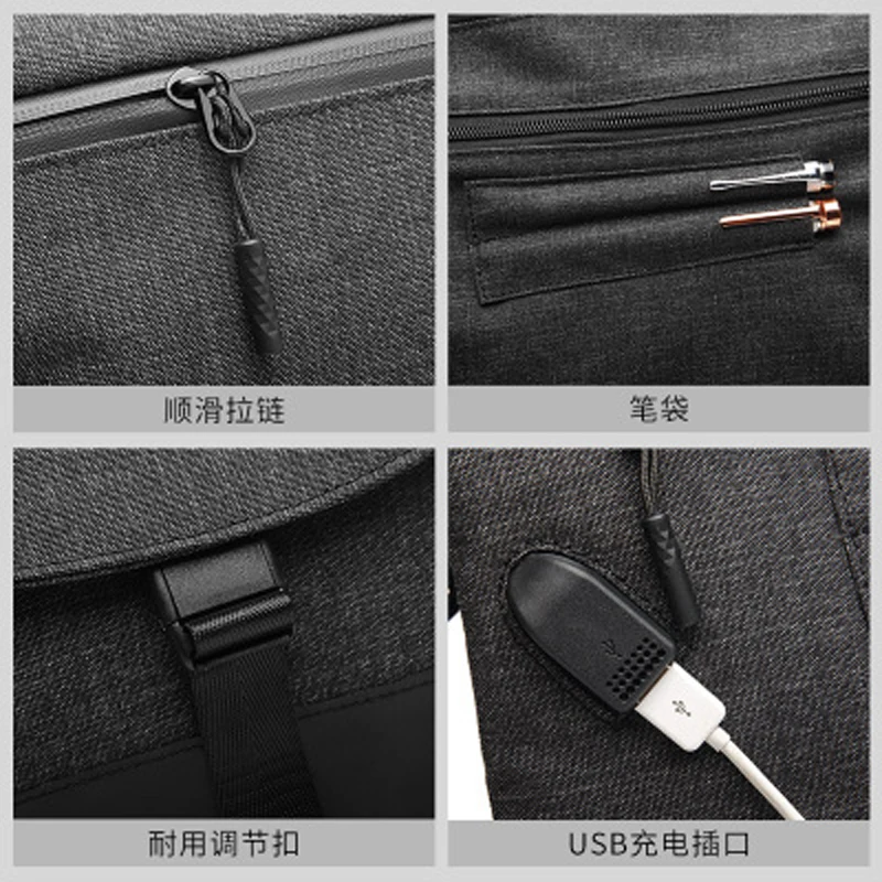 Mega Walker Men's Canvas Crossbody Bag, Korean Style Outdoor Casual Sports Shoulder Bag, Fashionable Business Briefcase