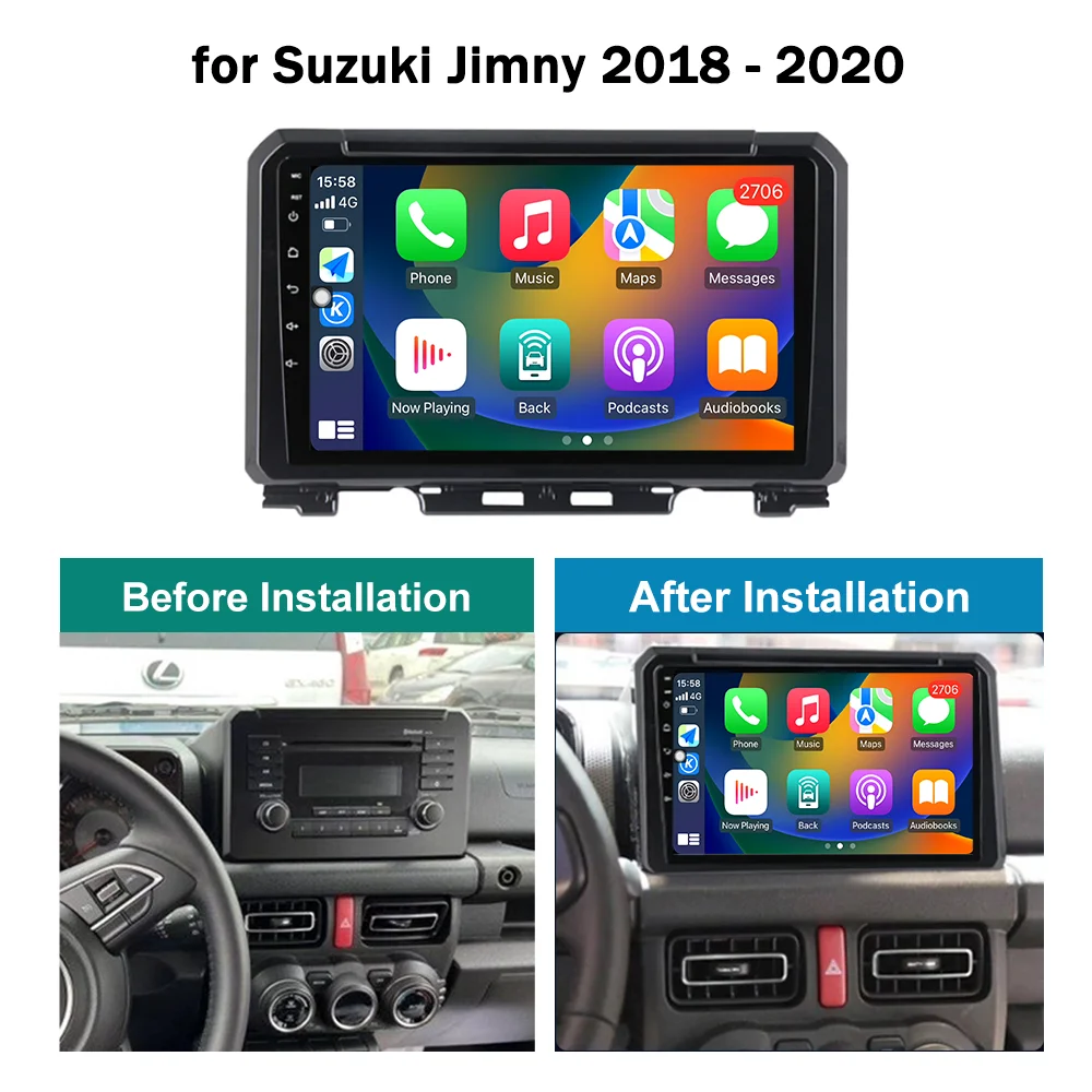 Untuk Suzuki Jimny 2018 2019 2020 Android OS Radio Mobil Pemutar Multimedia Navigasi GPS WiFi DSP BT 4G HD Layar Aksesori Otomatis