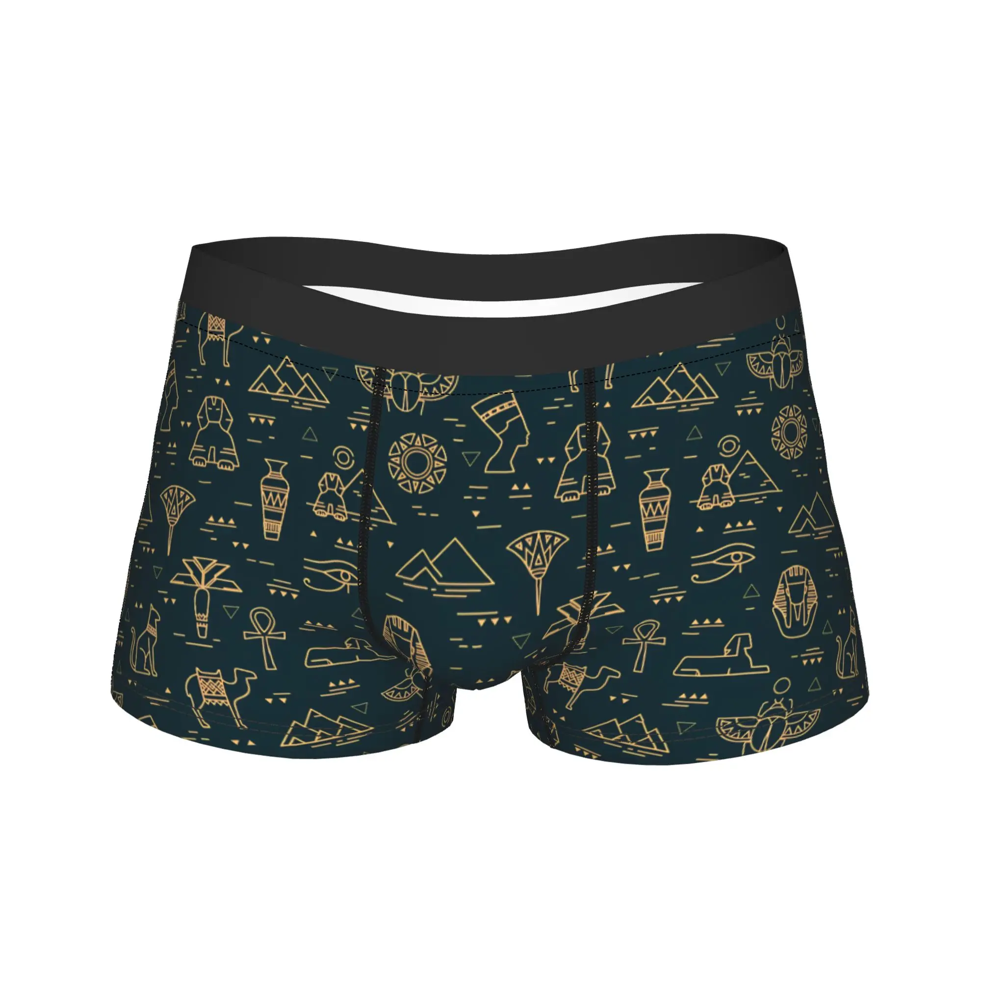 Ancient Egyptian Patterns Trunk  Pouch Underwear Trenky Custom DIY Shorts Briefs Soft Trend Man Underpants Big Size 2XL