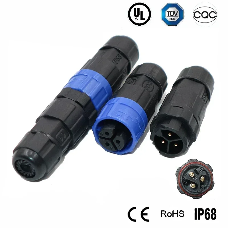 M16 Waterproof Cable Connector IP68 2 3 4 Pin Self-locking Male Female Plug Assembly Quick Lock Screw/Welding Connectors Joint