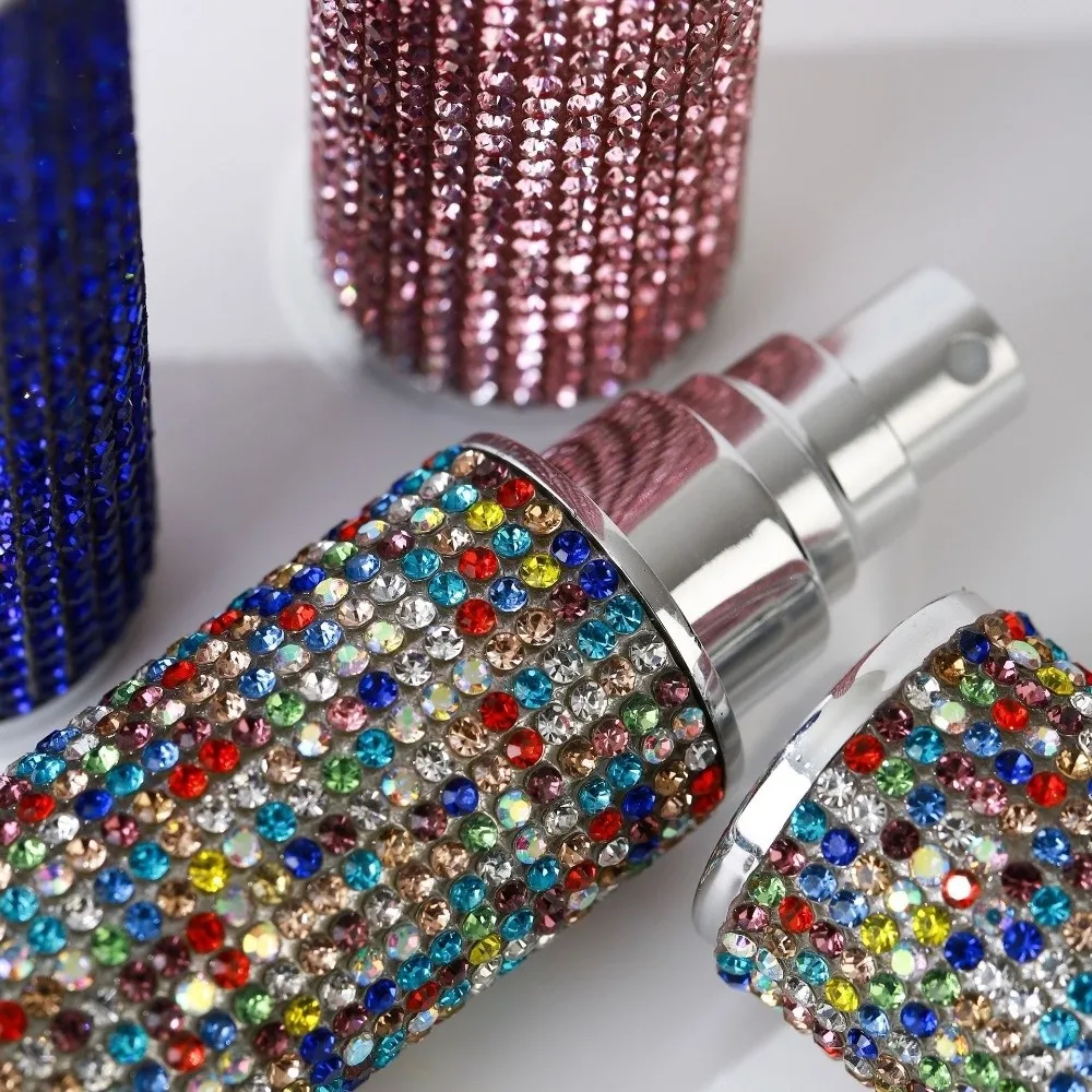 Bouteille de parfum anti-fuite de 10ml, récipient cosmétique en strass complet, rechargeable, récipient de parfum à brume Ultra-fine pour femme