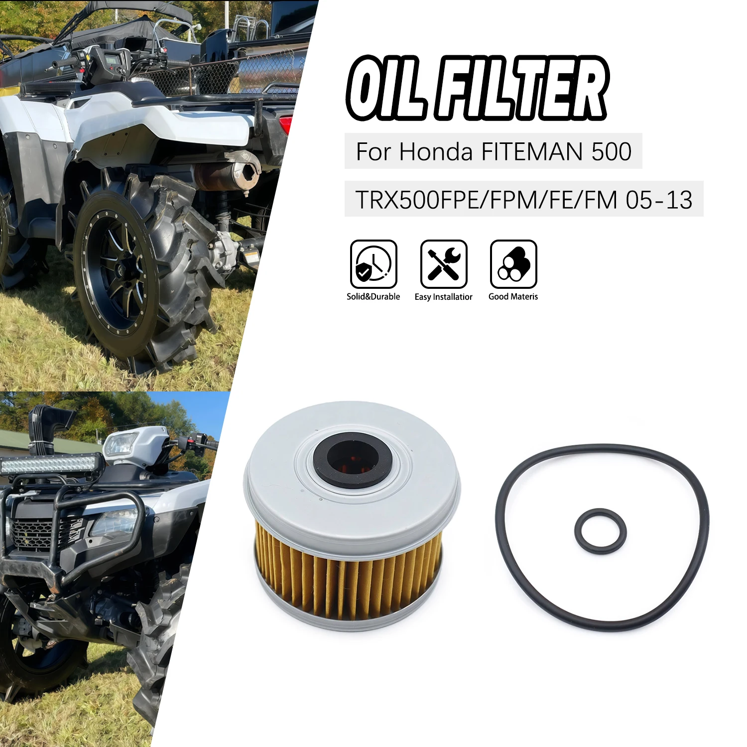 

Accessories Moto OIL FILTER For HONDA FITEMAN 500 TRX500FPE TRX500FPM TRX500FE TRX500FM 2008-2009 2005-2013