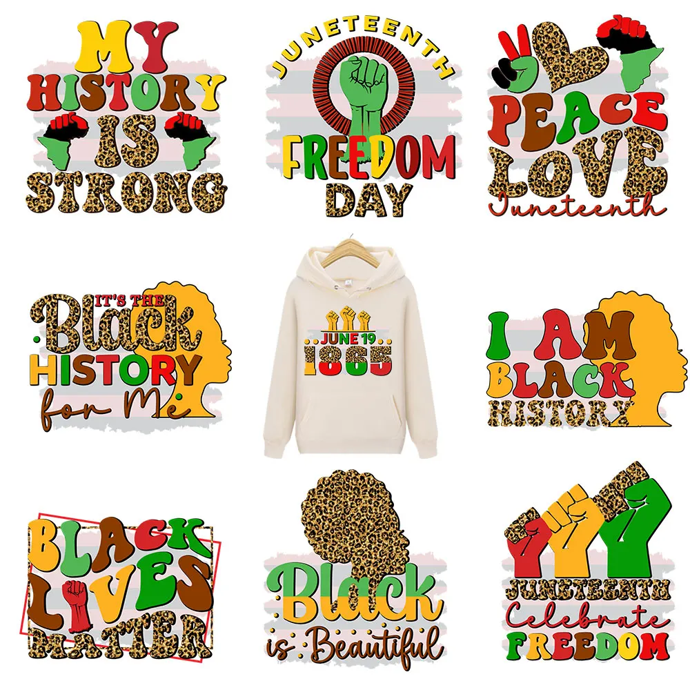 Parches termoadhesivos My Story Is Strong para ropa, pegatinas I'M Black, transferencia de calor, calcomanías decorativas para hombres y mujeres
