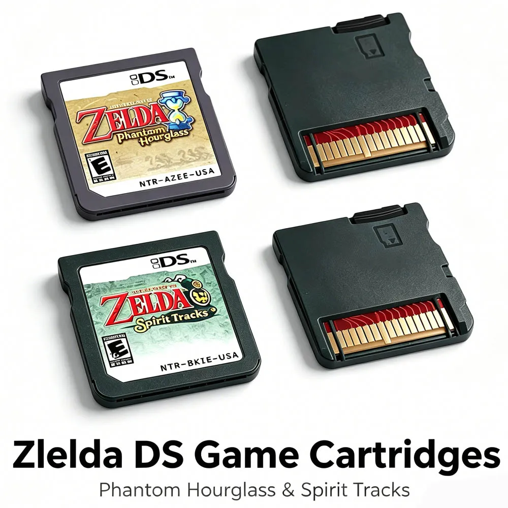 Tarjeta de juego en caja DS, The Legend of Zelda: Phantom Hourglass/Spirit Tracks, versión estadounidense (versión R4), para NDSL, 2DS, 3DS, sin manual.