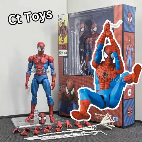 Ct Toys Spiderman Mafex 185, klassisches Kostüm, Anime-Figur, Ver Miles Morales 2099, Spider-Man-Actionfigur, Figur, Spielzeug für Kinder, Geschenk