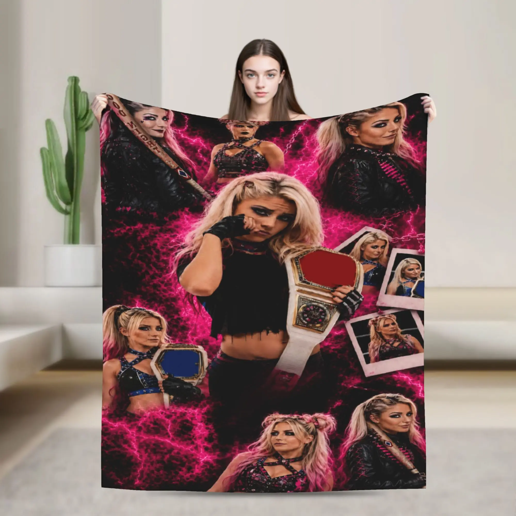 Alexa Bliss wrestler Blanket Warm Cozy Fluffy  Throw Blankets for Couch 50x60 Inch Multiple Sizes Rug Piece