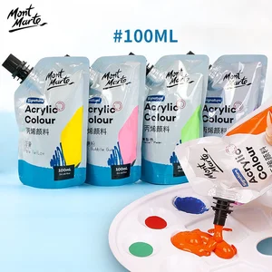 Semi-Matte finish acrylic colored painting, suitable for canvas, wood, fabric, leather, card, paper, mdf, crafts, 100ml, 1 bag 8 Main Sales Tinta Fabric - №8