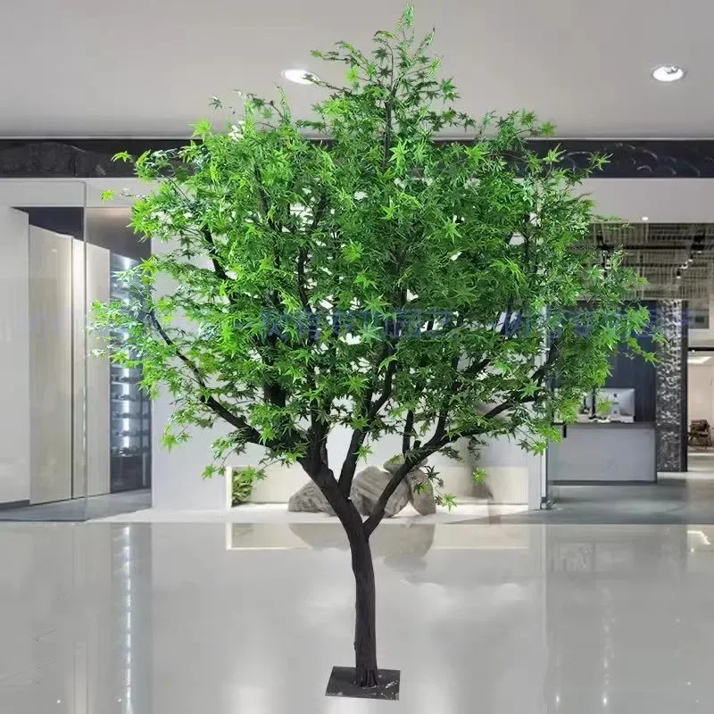 Simulation Red Maple Tree Sycamore Fake Ginkgo Large Plant Indoor Hotel Props Store Bonsai