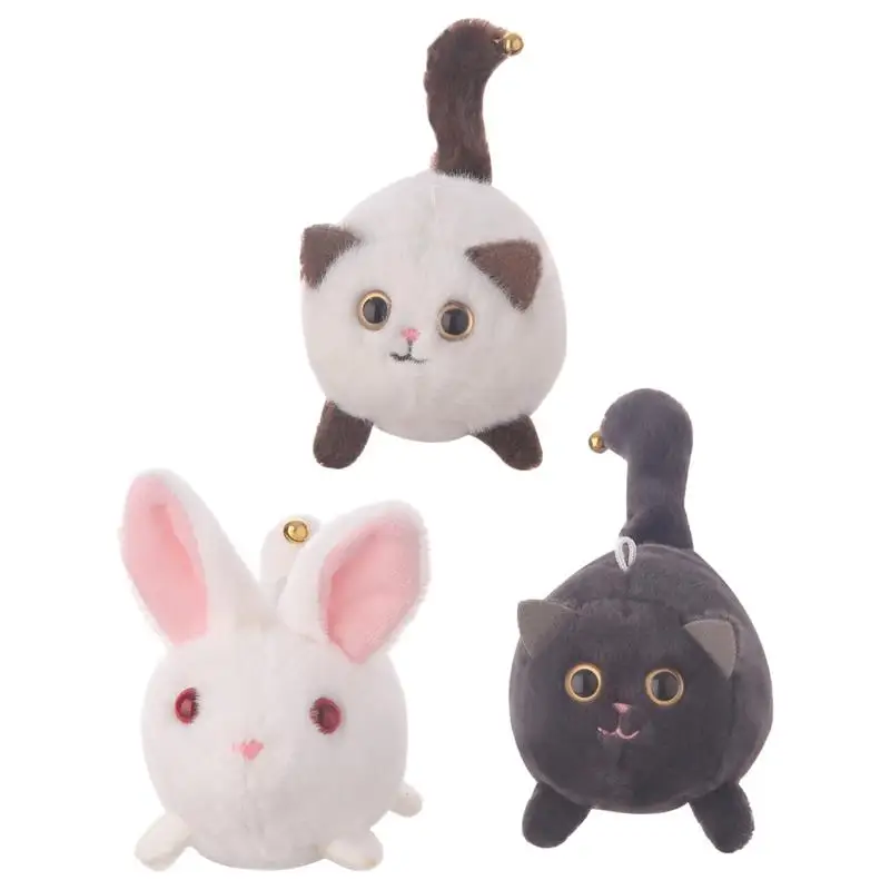 Windup Plush Toy Windup Pull String Stuffed Plush Toy Cat Crystal Cotton Plush Doll Pendant for Car Keys Mobile Phones Bags gift