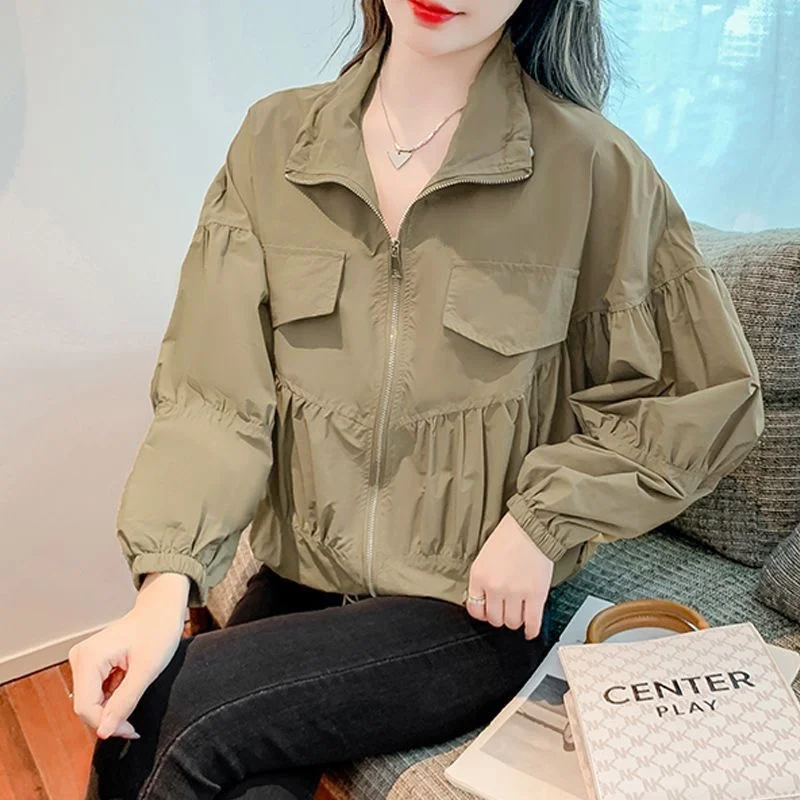 2024 Spring And Autumn New Women's Coat Casual With Loose Thin Short Style Fashion Temperament Cardigan Small Shirt Lapel Top
