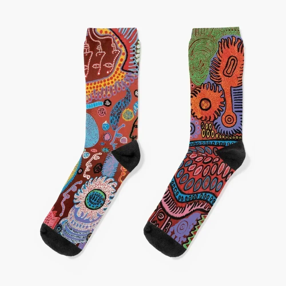 

yayoi kusama fungus Socks snow professional running Crossfit retro Luxury Woman Socks Men's