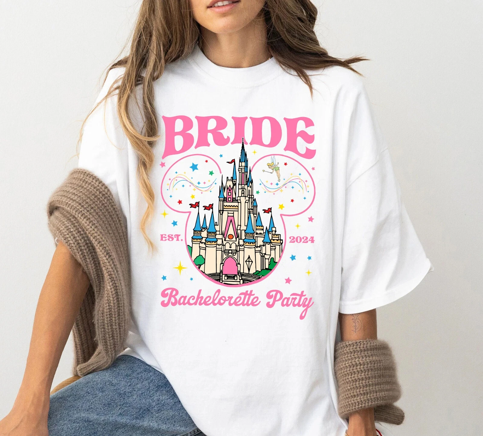 

Disney Singles Party Magic Castle Bridal Team unisex shirts Cotton fashion casual streetwear graphic t shirts
